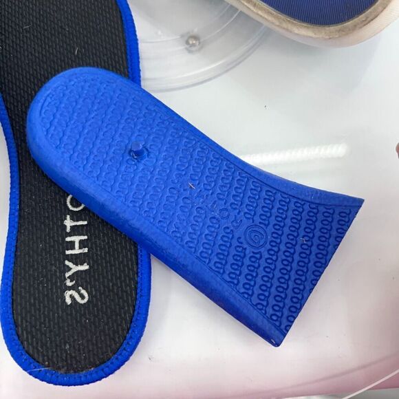 Rothy's Women's The Original Slip On Sneaker Size 6 Blue White Knit Shoe - Picture 13 of 14